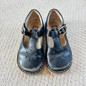L’amour navy blue leather Mary Jane shoes